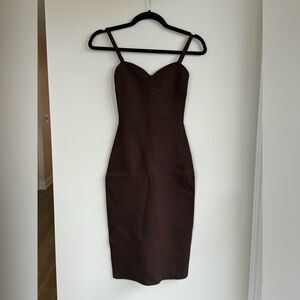 Aritzia Chocolate Brown Lariat Dress